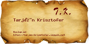 Tarján Krisztofer névjegykártya